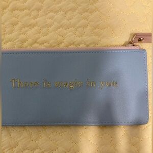Blue Key & Card Holder with Gold Accents